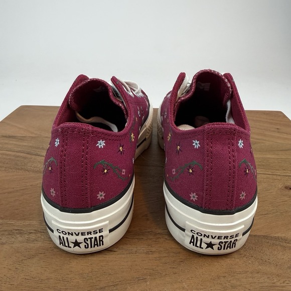 New NIB Womens Converse CTAS Lift OX Sporty Berry Low Sneakers Shoes Size 7.5 M - Picture 4 of 8
